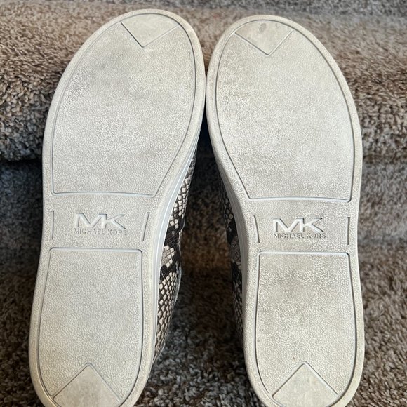 Michael Kors Women's Embellished Snake Embossed Leather Sneaker Shoes - Picture 11 of 15